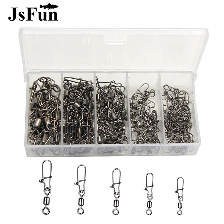 Value Pack 100pc/Box Rolling Snap Swivels