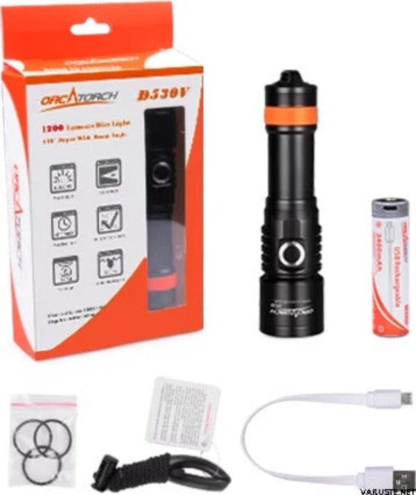 OrcaTorch D530V – 1200 Lumen Dive Torch