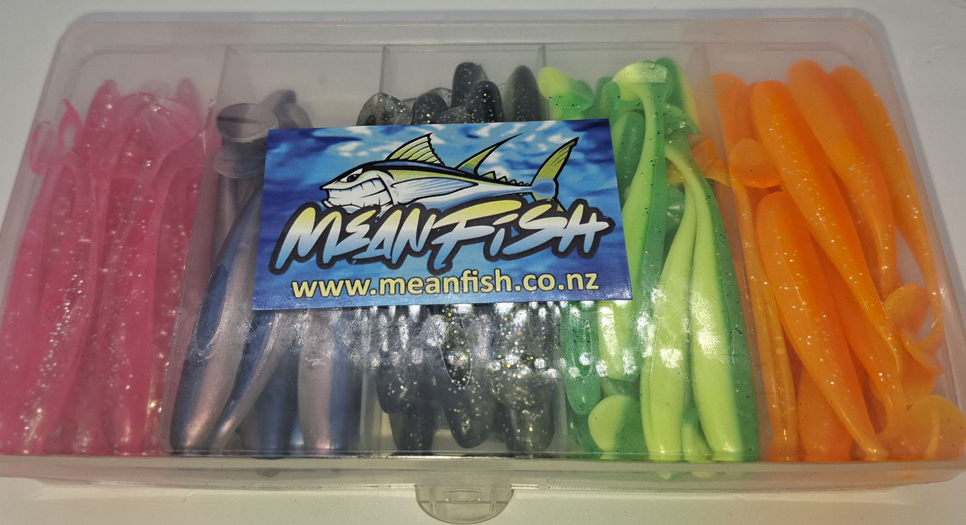 Meanfish 7cm Soft Bait – Value Pack of 100 + FREE Tackle Box