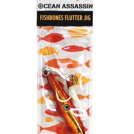 Ocean Assassin Fishbones Flutter Jig - Orange