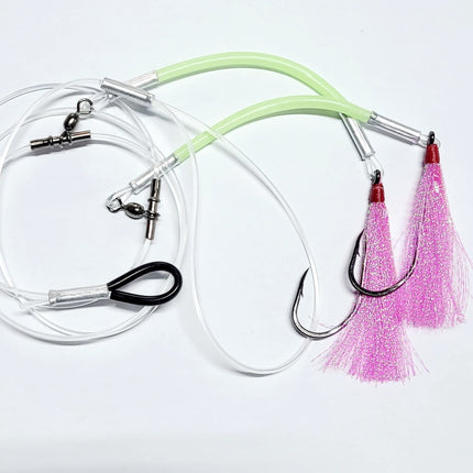 Cod Flasher Rig  6/0 LongShank - Pink
