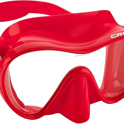 Cressi F1 High-Grade Silicone Frameless Dive Mask - Red