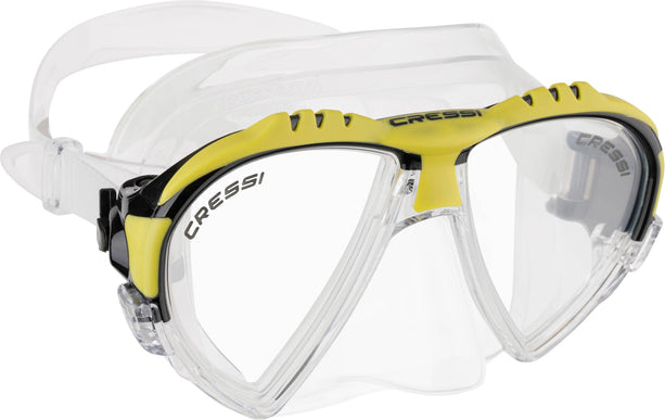 Cressi Adult Matrix with Dry top Snorkel – Clear/Yellow