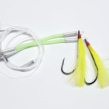 Cod Flasher Rig  6/0 LongShank - Yellow