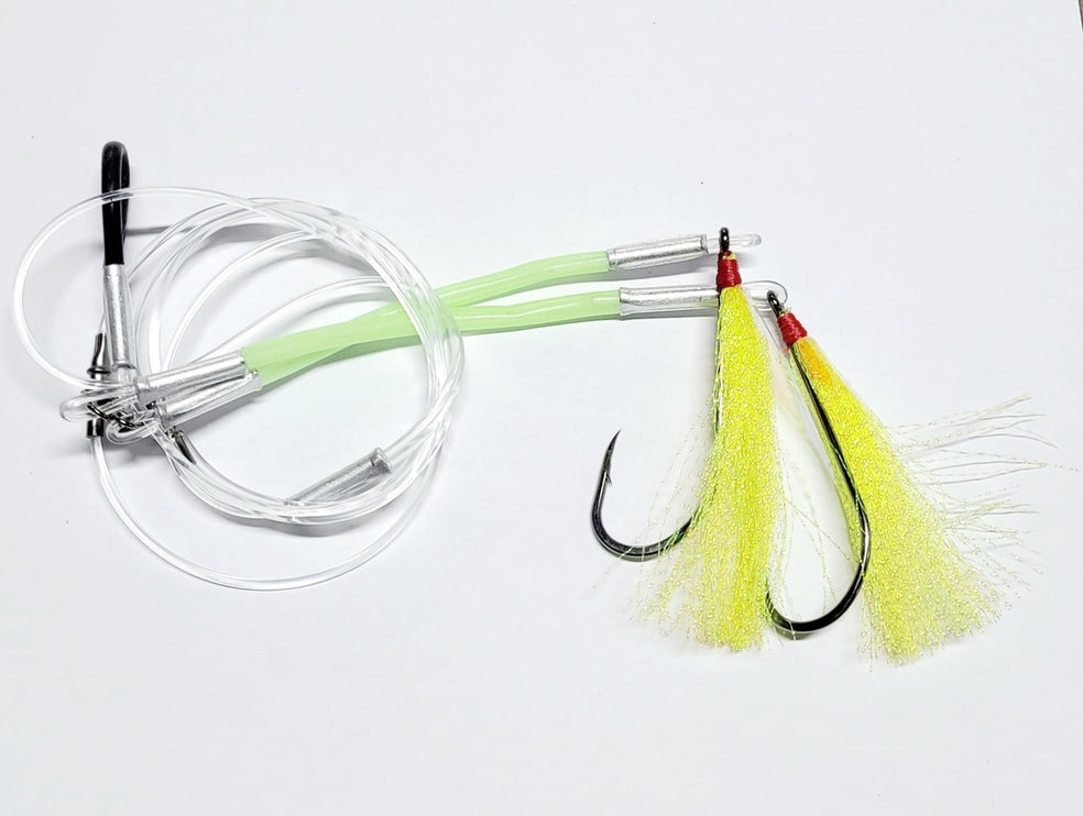 Cod Flasher Rig  6/0 LongShank - Yellow