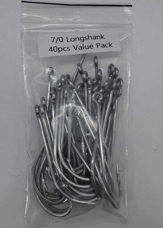 Meanfish Longshank Hooks 7/0 Value pack of 40