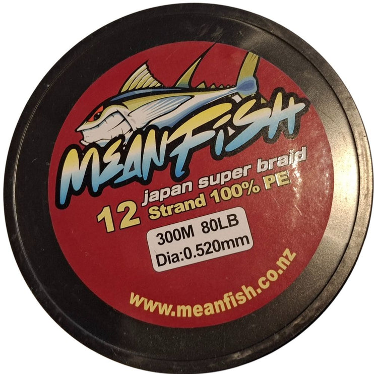 300m Meanfish x12 strand Premium Fishing Braid - Multicolour