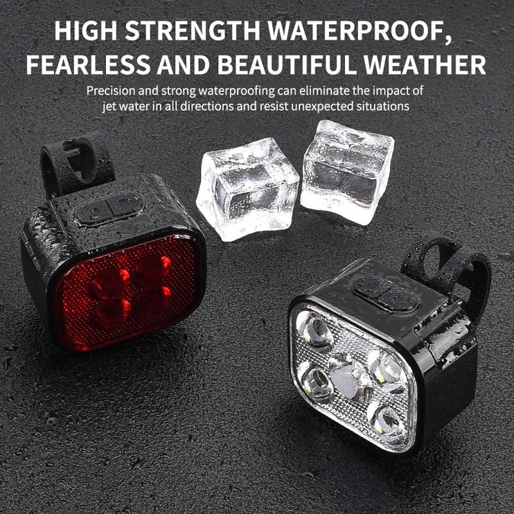 Rechargeable Bike Light Set (Front & Rear)  Super Bright USB-C