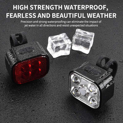 Rechargeable Bike Light Set (Front & Rear)  Super Bright USB-C