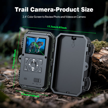 2K 2MP Hunting Trail Camera – Infrared Night Vision, 120° PIR, 25m Range, 2.4” IPS Screen