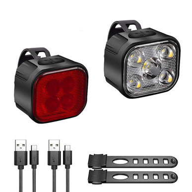 Super Bright USB-C Rechargeable Bike Light Set (Front & Rear)