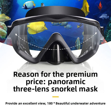 Adult Silicone Diving Goggles – Panoramic Tempered Glass Snorkeling Mask