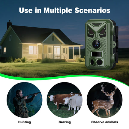 2K 2MP Hunting Trail Camera – Infrared Night Vision, 120° PIR, 25m Range, 2.4” IPS Screen
