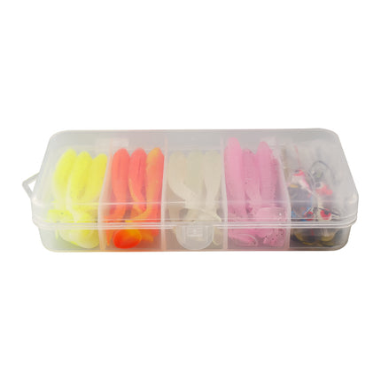 Meanfish 36pcs Fishing Bait Accessories Set – Soft Lure Kit with 1.75g Jig Heads