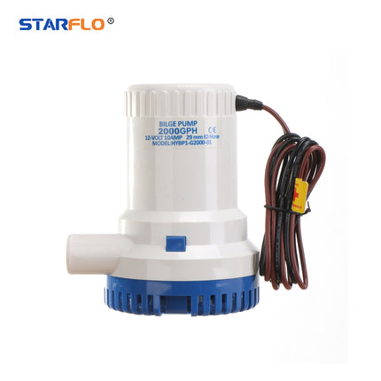2000GPH 12V/24V Electric Bilge Pump – High Power Portable Marine Boat Submersible Water Pump