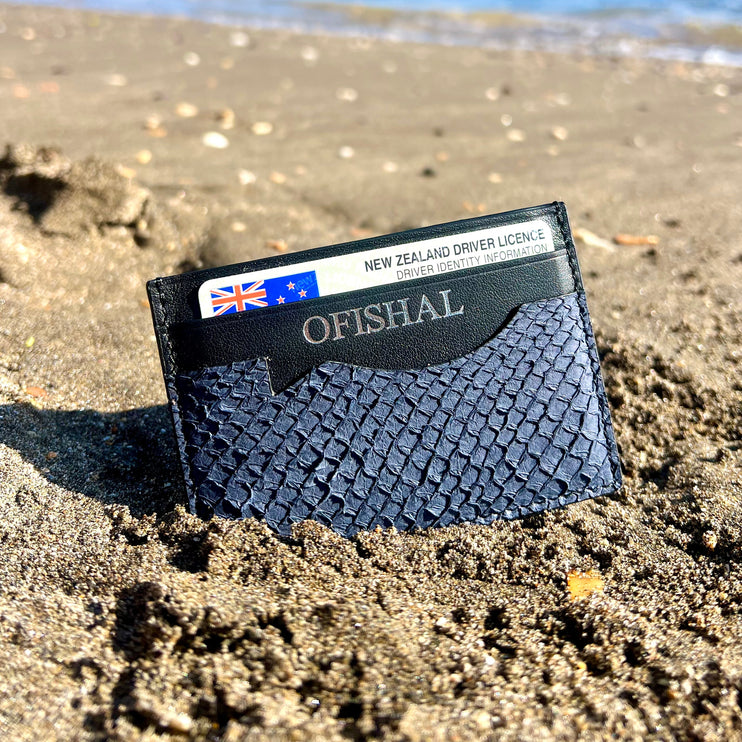 Fish Leather Card Holder Wallet