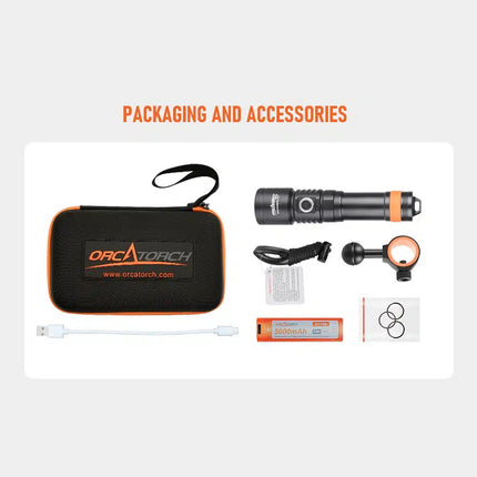 OrcaTorch D710V – 2000 Lumen Video Dive Torch