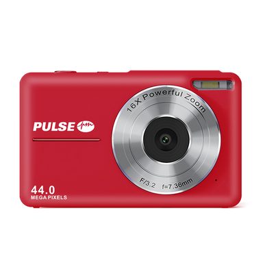PULSE 16X Digital Zoom Compact Camera – Red