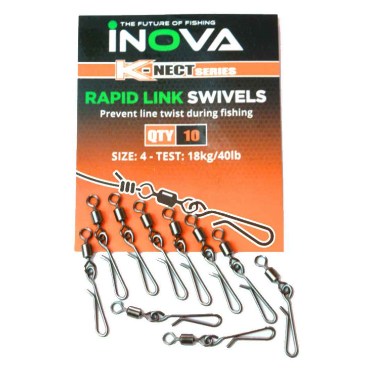 INOVA Rapid Link Swivels – Quick Change Fishing Clips for Rigs & Lures