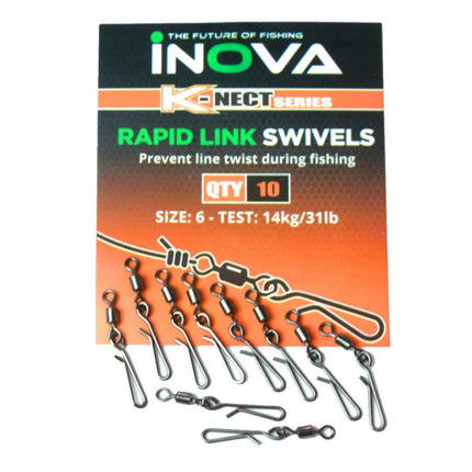 INOVA Rapid Link Swivels – Quick Change Fishing Clips for Rigs & Lures