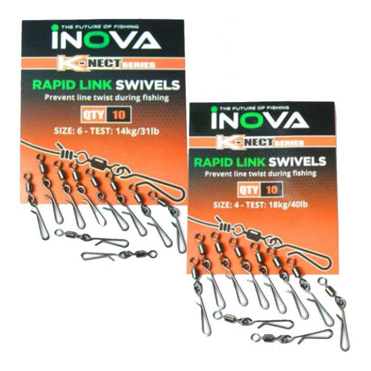 INOVA Rapid Link Swivels – Quick Change Fishing Clips for Rigs & Lures