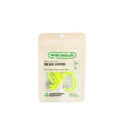 Beak Hook - Extra Long Point Fluro Green