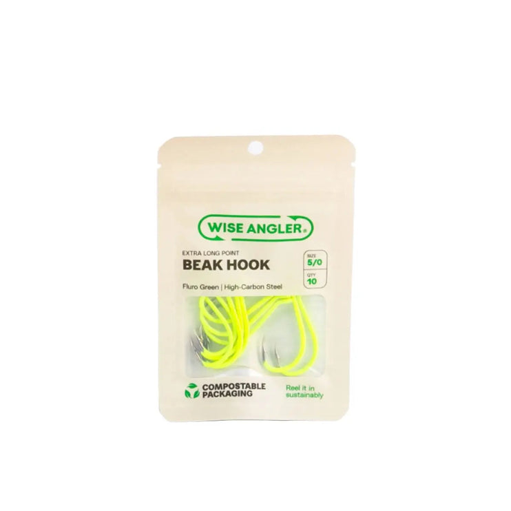 Beak Hook - Extra Long Point Fluro Green