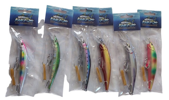 Meanfish 120mm 45g Sinking Minnow Lure with 3D Eyes