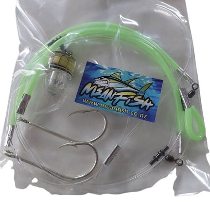 MeanFish Hapuka (Grouper) 2 Hook Rig 14/0 Ezi Bait Hook with Light