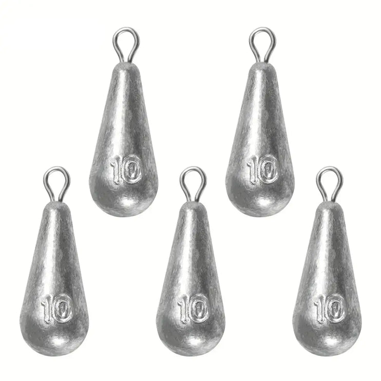 Teardrop Fishing Sinkers – Lead Weights for Bass (10 Sizes)
