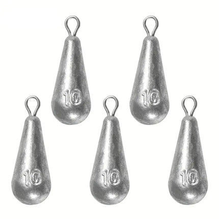 Teardrop Fishing Sinkers – Lead Weights for Bass (10 Sizes)