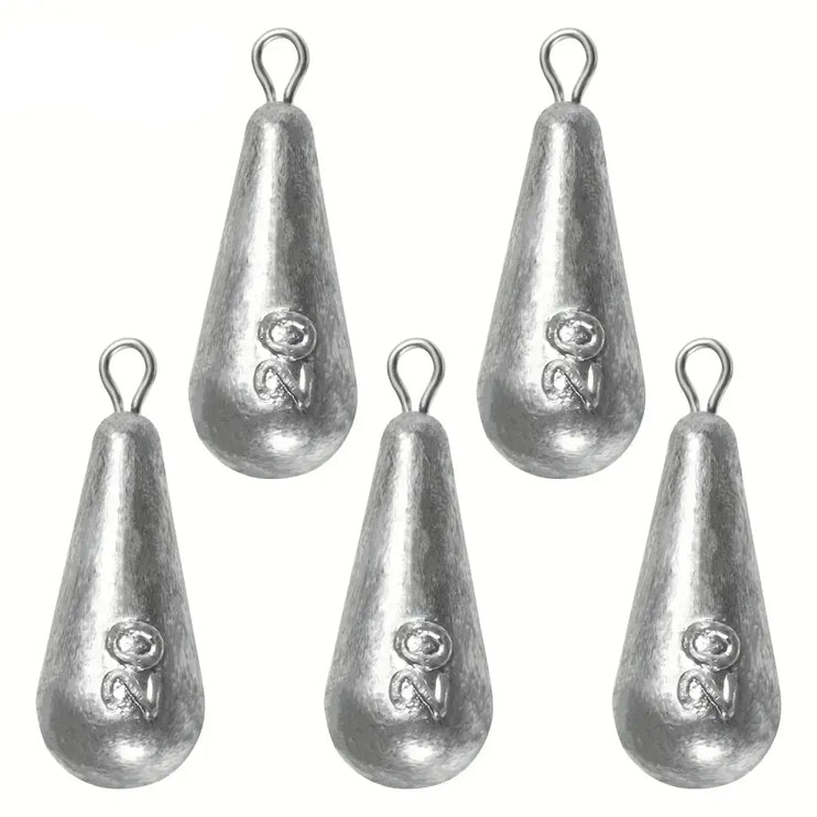 Teardrop Fishing Sinkers – Lead Weights for Bass (10 Sizes)