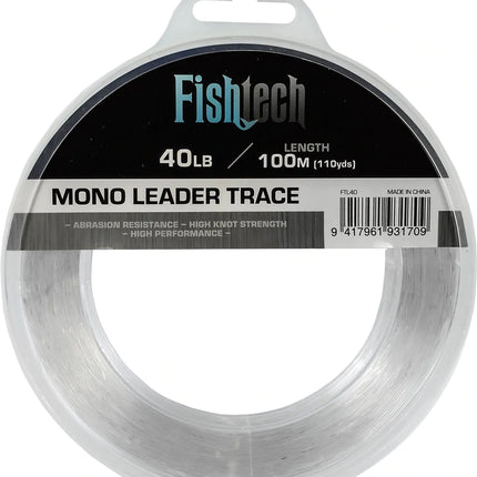 Leader - Hi Tensile Leader Line- 40lb 100m Fishtech