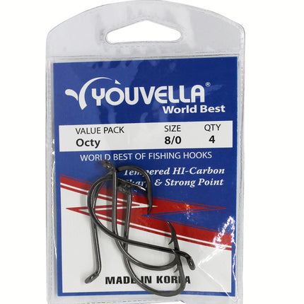 Youvella Octy Hooks 8/0 (4 per pack)