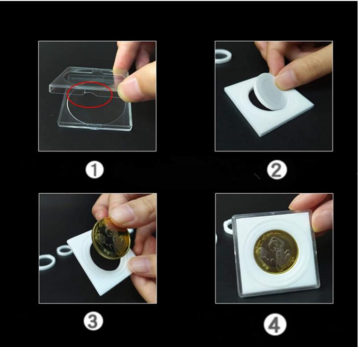 Clear Square Coin Case - 20 Pcs for 18/23/28/33/38mm Coins PVC FREE