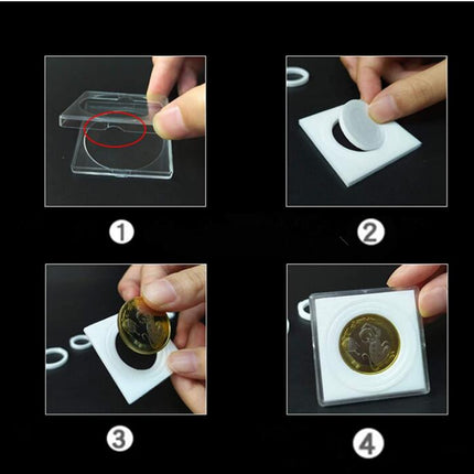 Clear Square Coin Case - 20 Pcs for 19/24/29/34/39mm Coins PVC Free