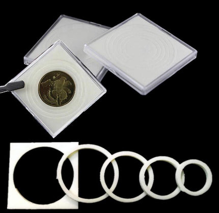 Clear Square Coin Case - 20 Pcs for 19/24/29/34/39mm Coins PVC Free