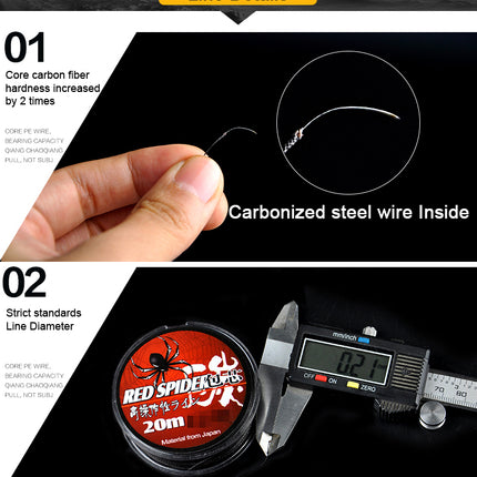 50LB Stainless Steel Wire Pe Braided Fishing Line 20M