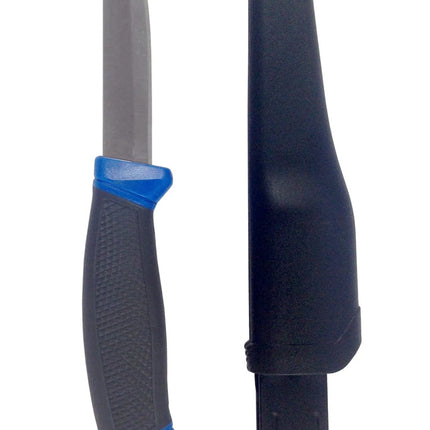 Fishtech Blue Bait Knife with Plastic Sheath