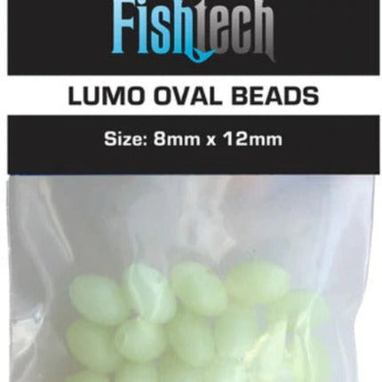 Lumo Beads - Lumo Oval 8mm x 12mm  20 per pack - Fish tech