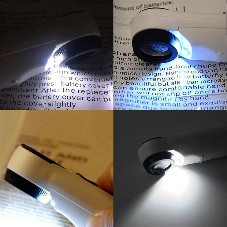 40X Magnifier Glass Jeweler Eye with 2 LED Lights