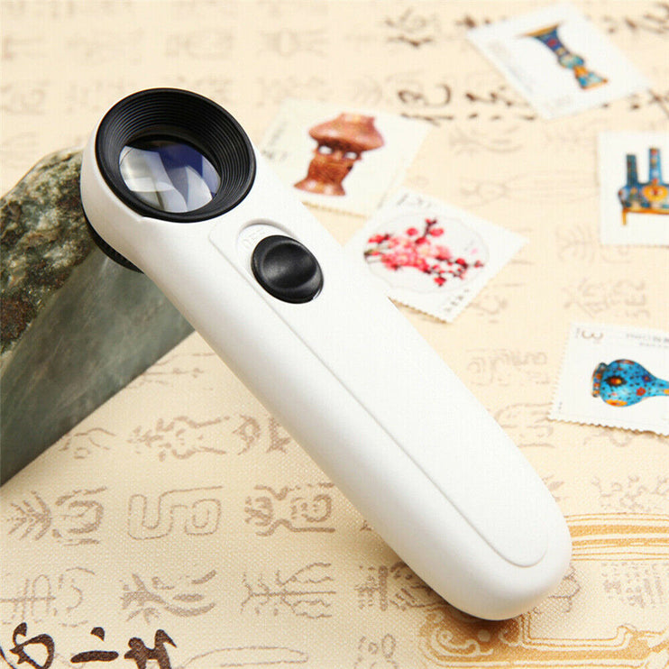 40X Magnifier Glass Jeweler Eye with 2 LED Lights