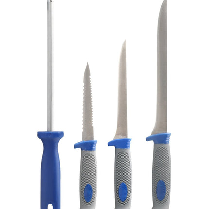 4pc Fillet Knife Set  with Case and Sharpener
